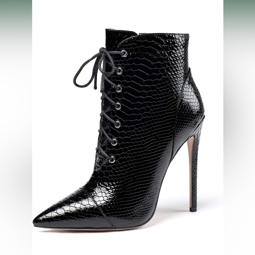 Mettesally Women's Pointed Toe High Heel Ankle Boots Booties Stiletto Zipper